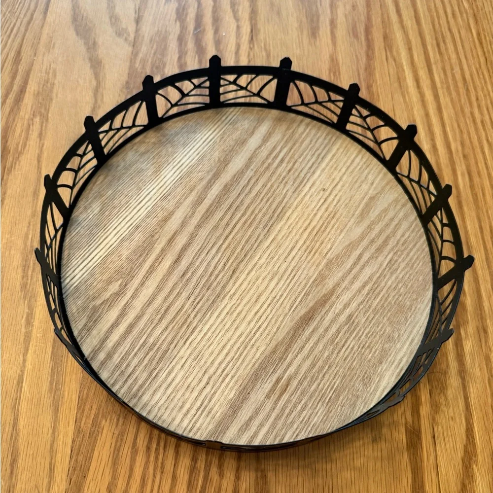 Black Metal Decorative Tray